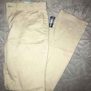 girls skinny khaki uniform pants
